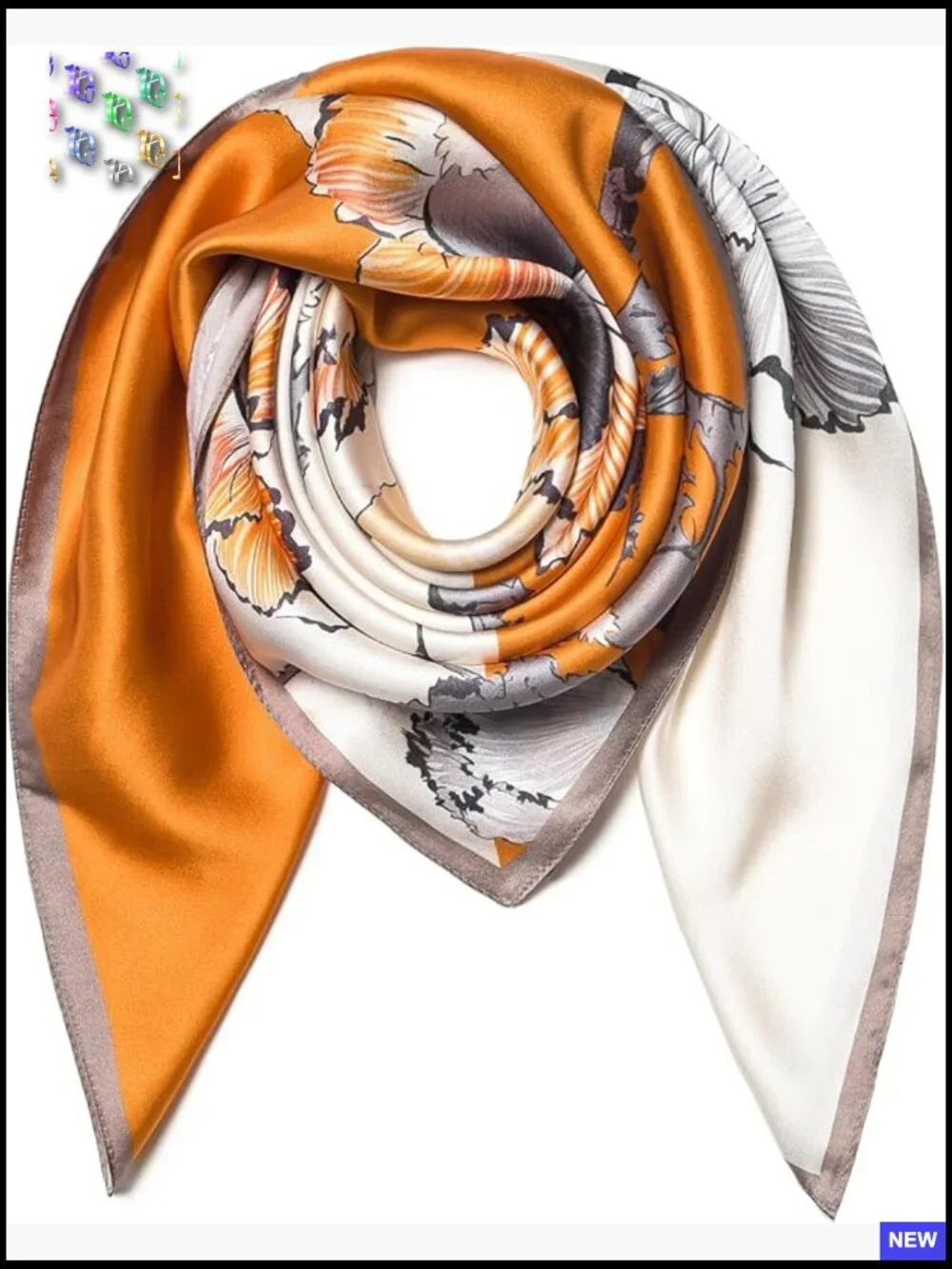 35-inch Large Square Silk Scarf Lightweight Versatile Hair Wrap Shawl Gift